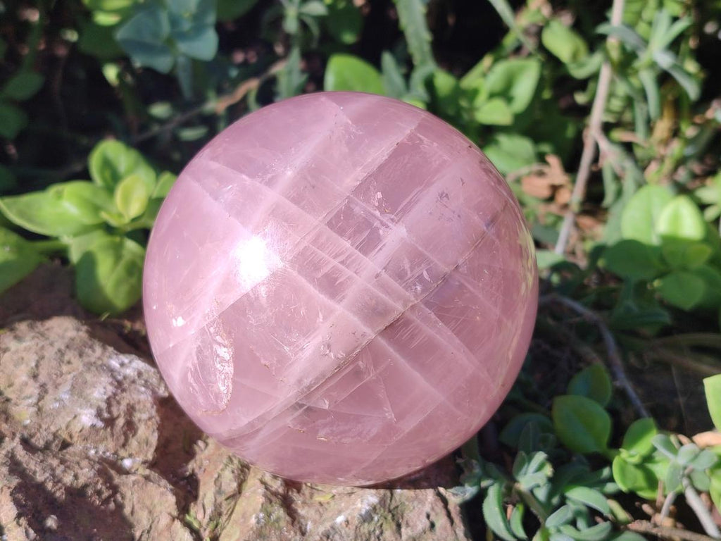 Polished Large Gemmy Star Rose Quartz Spheres x 2 From Madagascar - Toprock Gemstones and Minerals 