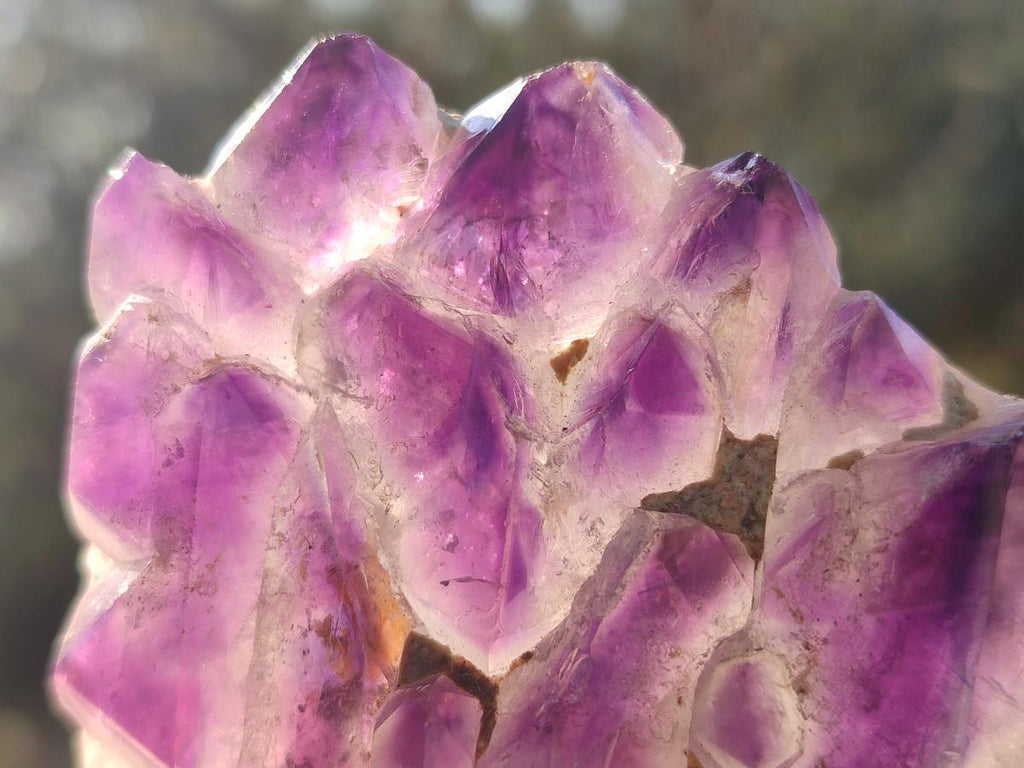 Polished Cascading Skeletal Smokey Window Amethyst Crystals x 4 From Akansobe, Madagascar - Toprock Gemstones and Minerals 