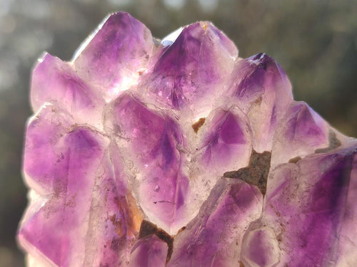 Polished Cascading Skeletal Smokey Window Amethyst Crystals x 4 From Akansobe, Madagascar - Toprock Gemstones and Minerals 
