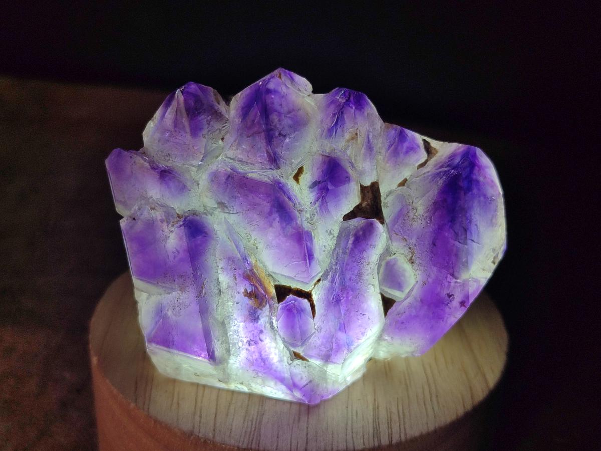 Polished Cascading Skeletal Smokey Window Amethyst Crystals x 4 From Akansobe, Madagascar - Toprock Gemstones and Minerals 