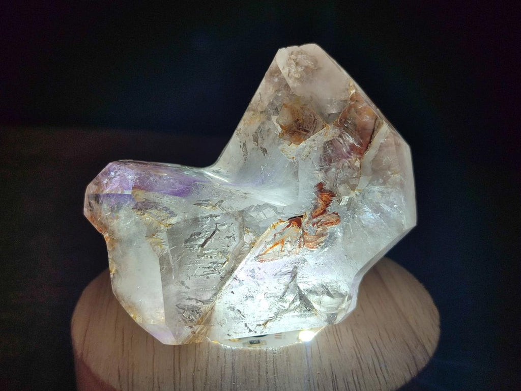 Polished Cascading Skeletal Smokey Window Amethyst Crystals x 4 From Akansobe, Madagascar - Toprock Gemstones and Minerals 
