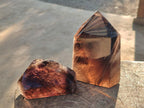 Polished Smokey Morion Quartz Standing Display Crystals x 2 From Madagascar - Toprock Gemstones and Minerals 