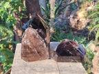 Polished Smokey Morion Quartz Standing Display Crystals x 2 From Madagascar - Toprock Gemstones and Minerals 