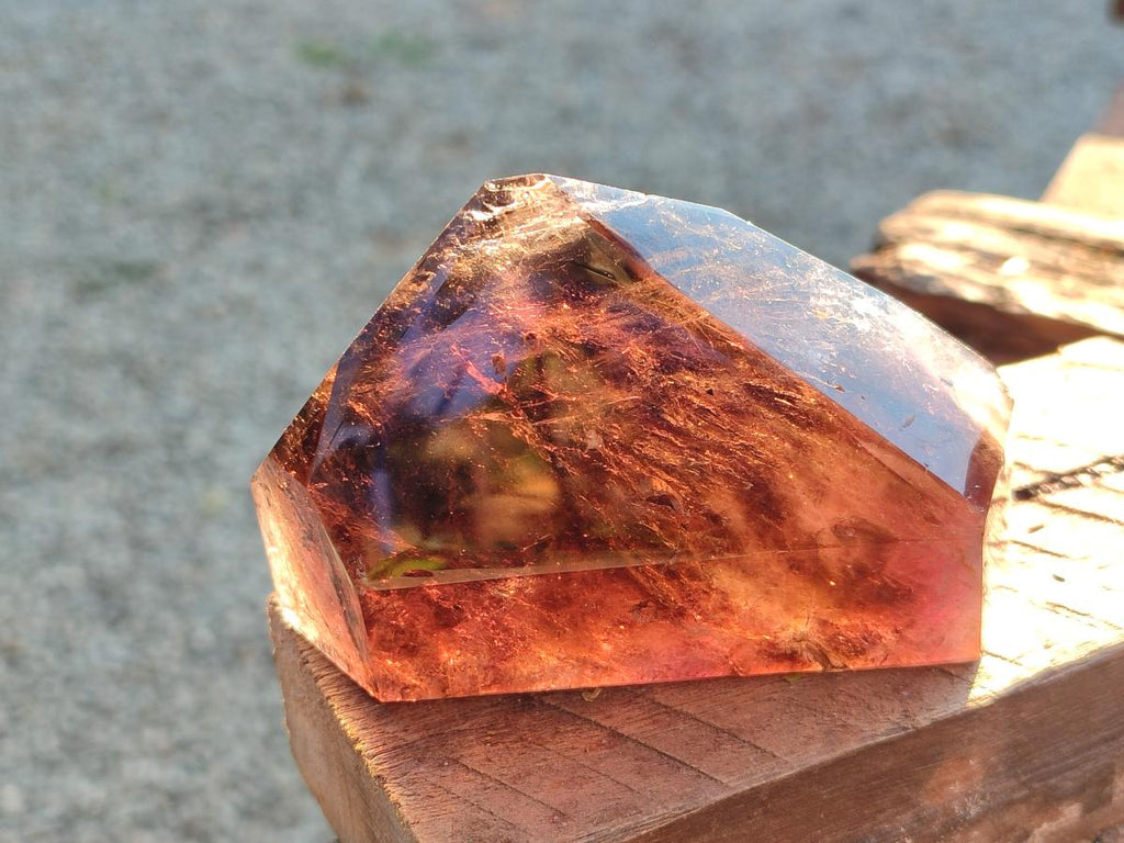 Polished Smokey Morion Quartz Standing Display Crystals x 2 From Madagascar - Toprock Gemstones and Minerals 