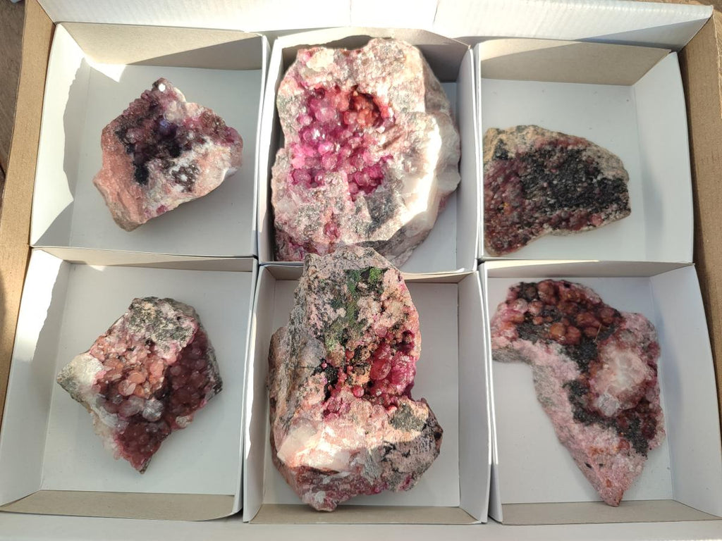 Natural Spherocobaltite Specimens with Heterogonite x 8 From Musonoi Mine, Congo - Toprock Gemstones and Minerals 