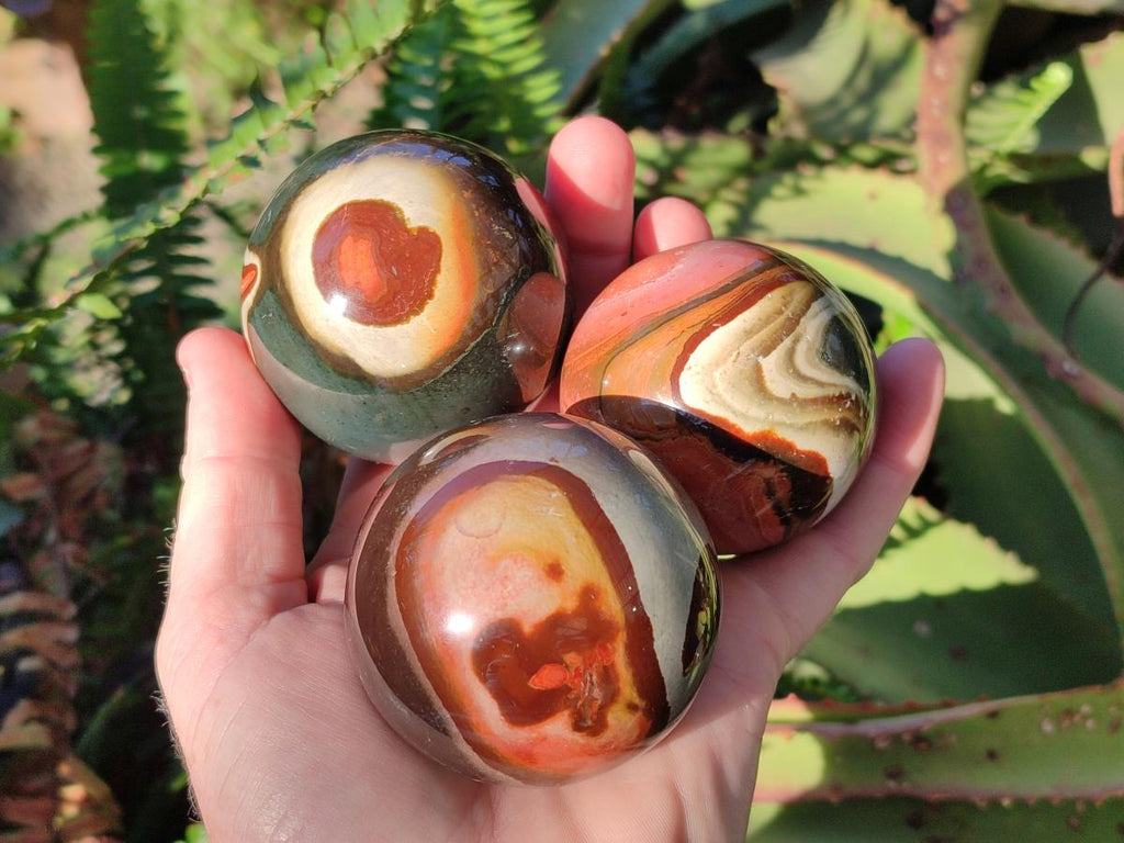 Polished Polychrome Jasper Spheres x 6 From NW Coast, Madagascar - Toprock Gemstones and Minerals 