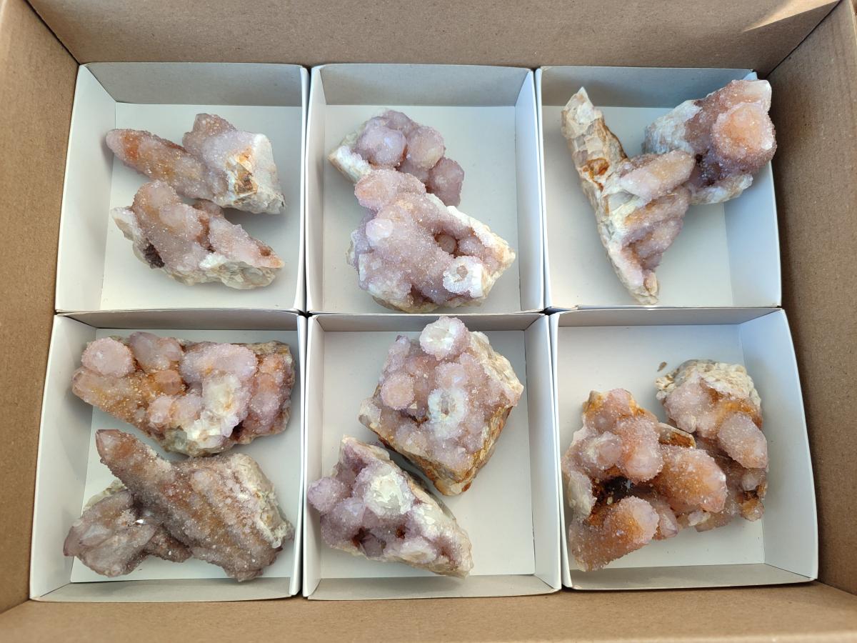 Natural Lilac Drusy Spirit Amethyst Clusters with Ametrine x 12 From Boekenhouthoek, South Africa - Toprock Gemstones and Minerals 