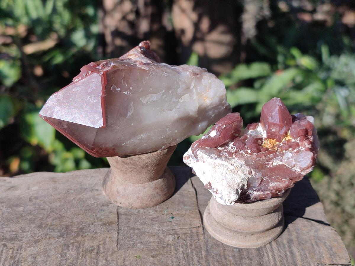 Natural Red Hematoid Quartz Crystals and Clusters x 12 From Karoi, Zimbabwe - Toprock Gemstones and Minerals 