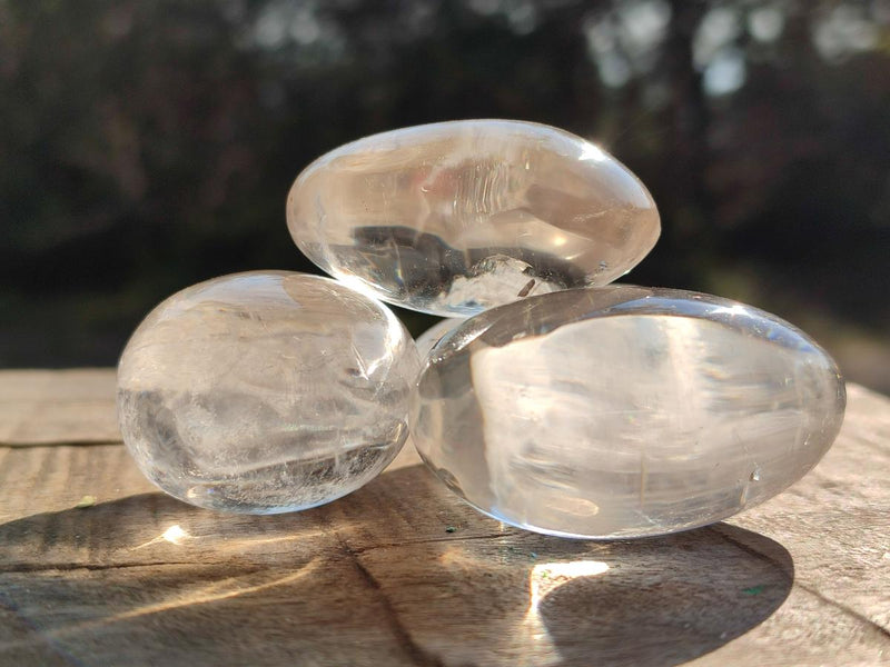 Polished Rock Crystal Galets x 25 From Amoron’i Mania, Madagascar - Toprock Gemstones and Minerals 