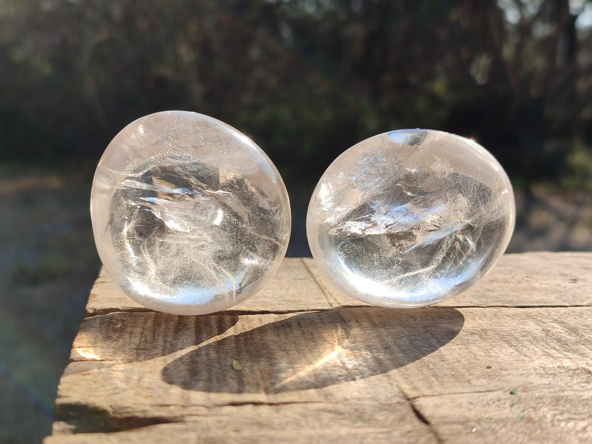 Polished Rock Crystal Galets x 25 From Amoron’i Mania, Madagascar - Toprock Gemstones and Minerals 