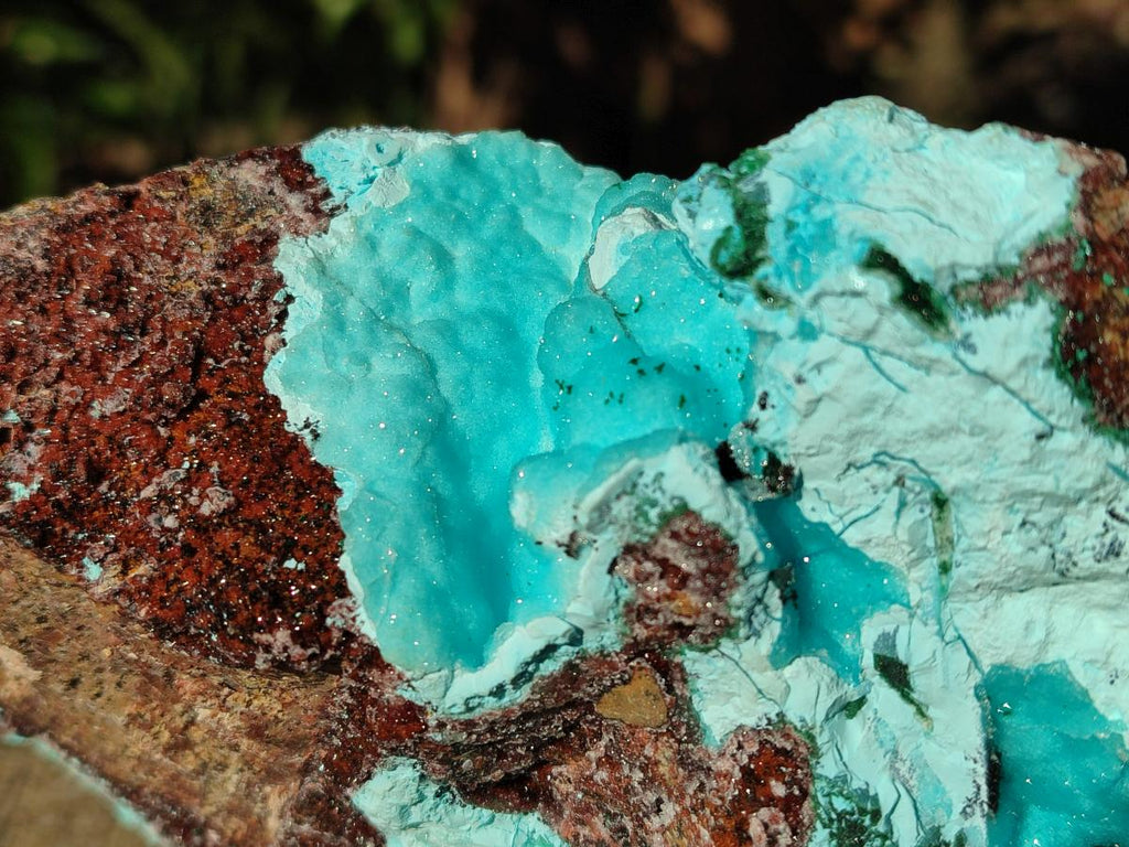 Natural Drusy Chrysocolla with Malachite on Copper Dolomite x 1 From Lupoto Mine, Congo - Toprock Gemstones and Minerals 