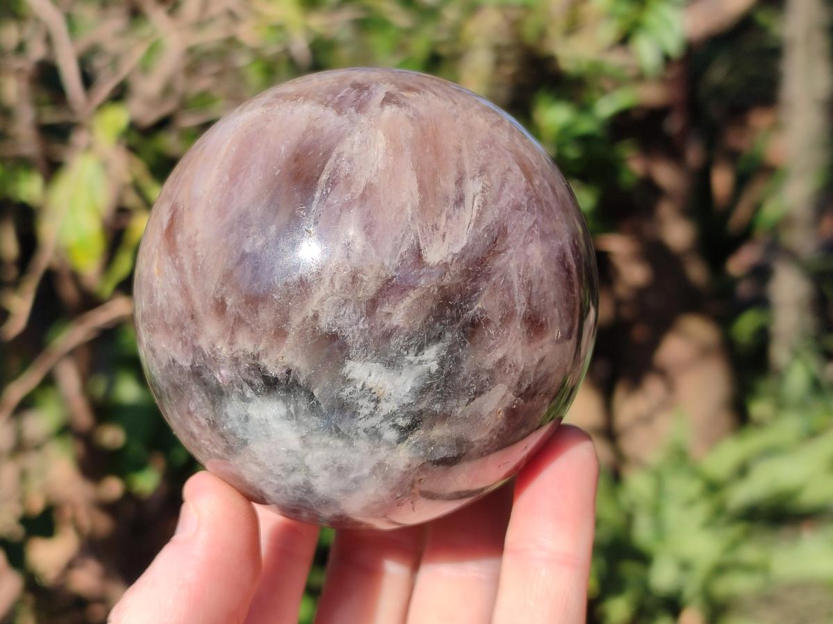 Polished Chevron Amethyst Spheres x 2 From Zambia - Toprock Gemstones and Minerals 
