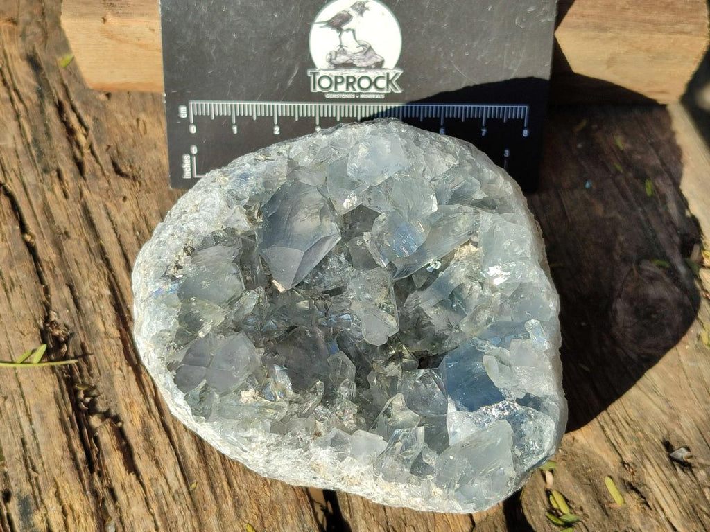 Natural Blue Celestite Geode Specimens x 2 From Sakoany, Madagascar - Toprock Gemstones and Minerals 