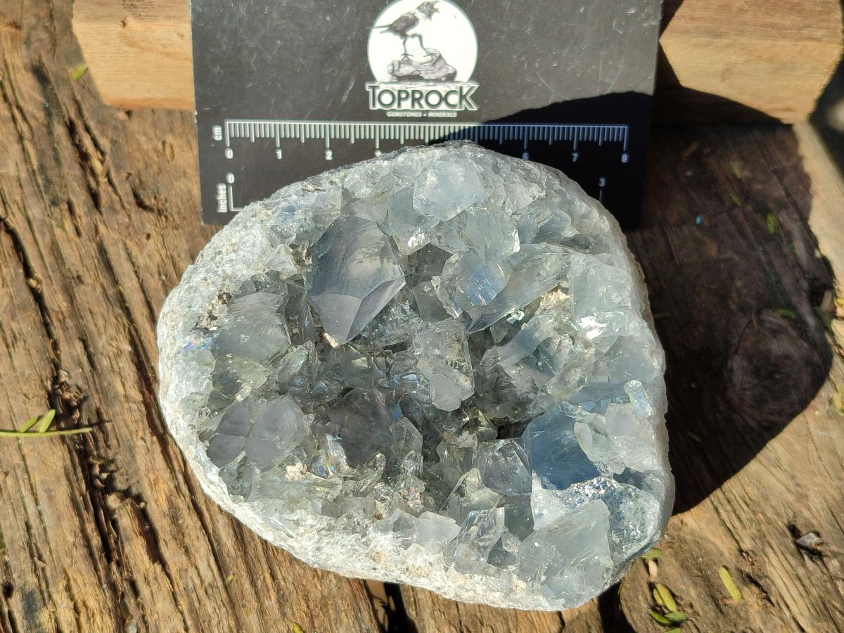 Natural Blue Celestite Geode Specimens x 2 From Sakoany, Madagascar - Toprock Gemstones and Minerals 