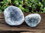 Natural Blue Celestite Geode Specimens x 2 From Sakoany, Madagascar - Toprock Gemstones and Minerals 