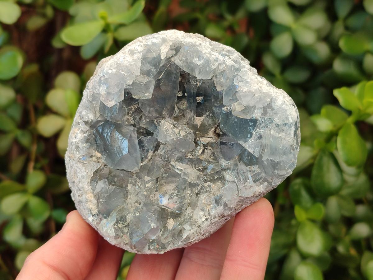 Natural Blue Celestite Geode Specimens x 2 From Sakoany, Madagascar - Toprock Gemstones and Minerals 