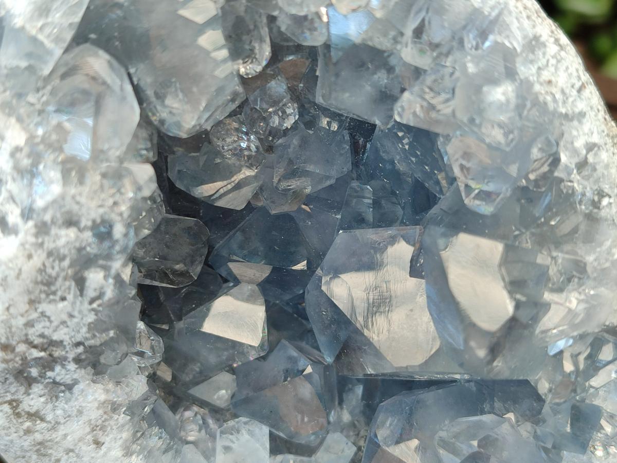 Natural Blue Celestite Geode Specimens x 2 From Sakoany, Madagascar - Toprock Gemstones and Minerals 