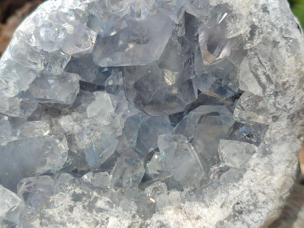 Natural Blue Celestite Geode Specimens x 2 From Sakoany, Madagascar - Toprock Gemstones and Minerals 