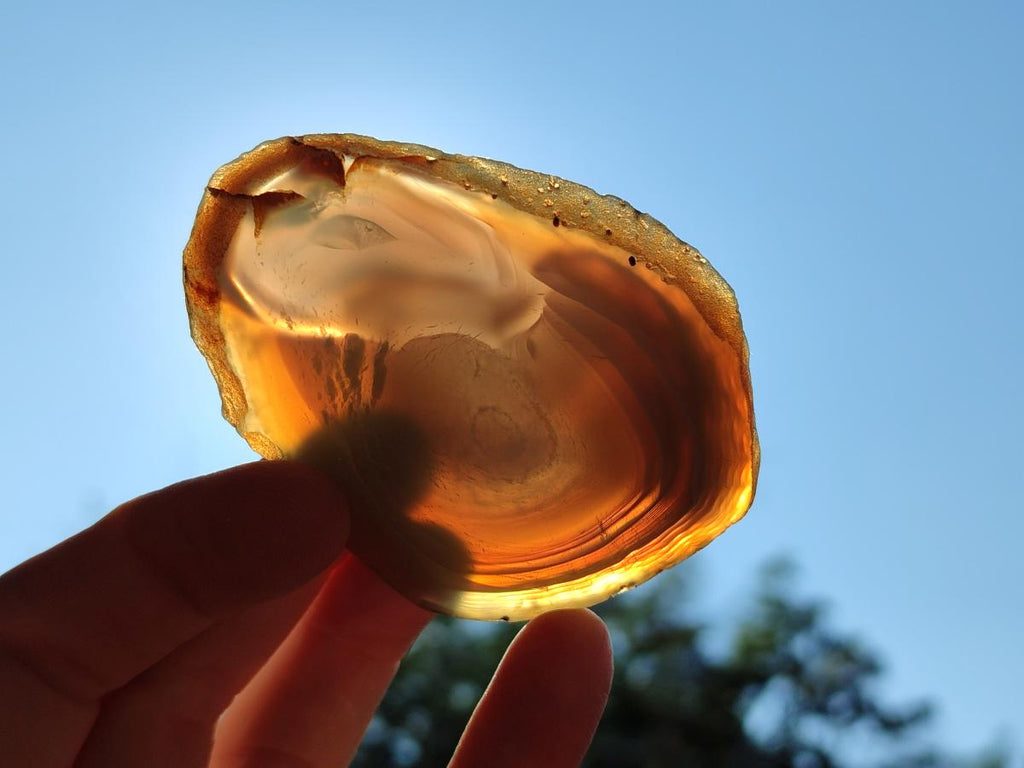 Polished Banded Agate Slices with Natural Edging x 12 From Madagascar - Toprock Gemstones and Minerals 