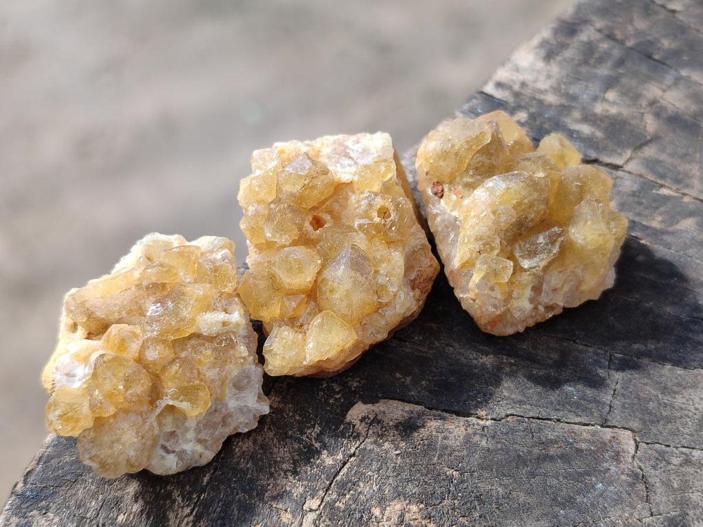 Natural Small Golden Limonite Quartz Clusters x 70 From Solwezi, Zambia - Toprock Gemstones and Minerals 