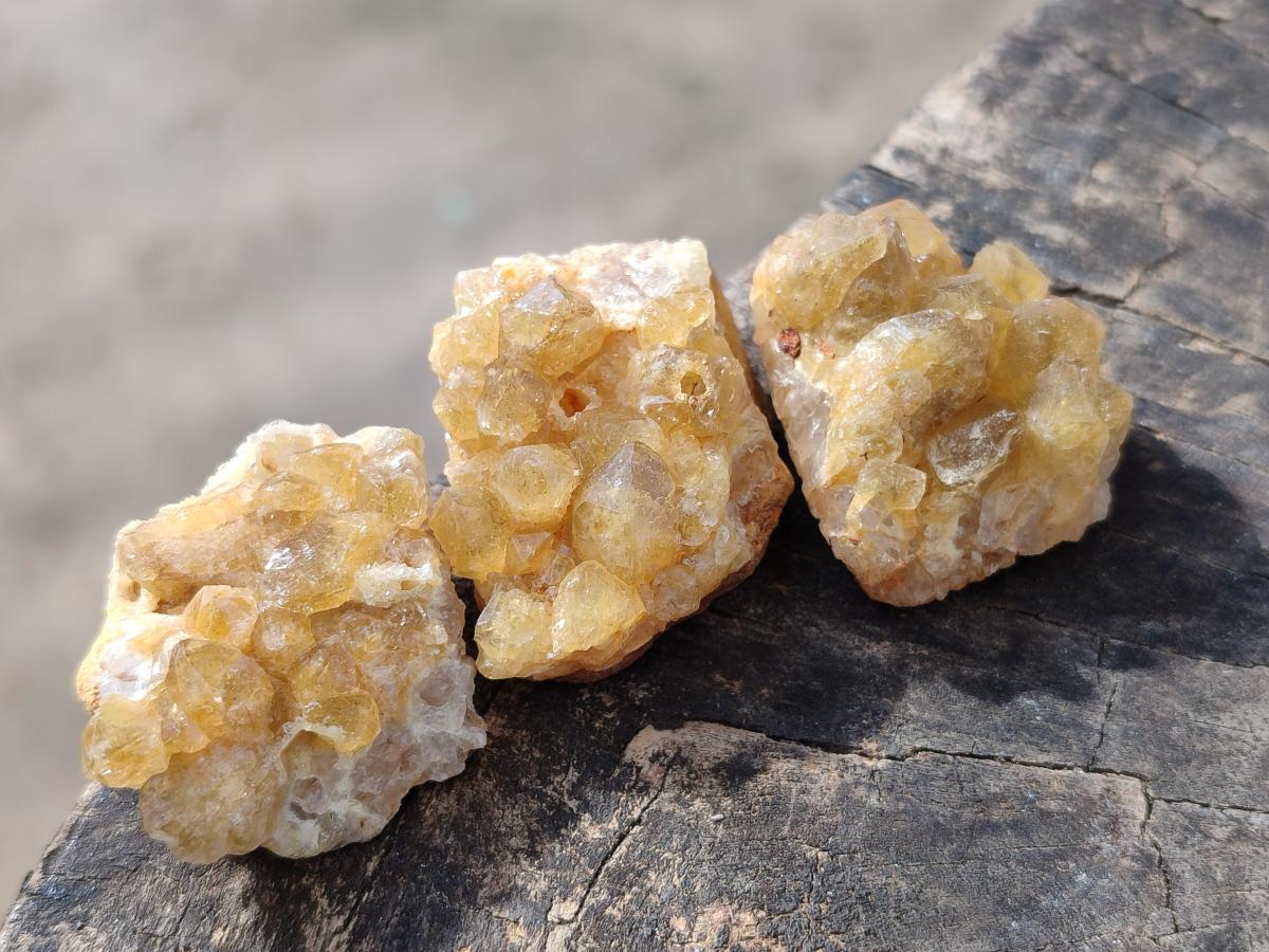 Natural Small Golden Limonite Quartz Clusters x 70 From Solwezi, Zambia - Toprock Gemstones and Minerals 