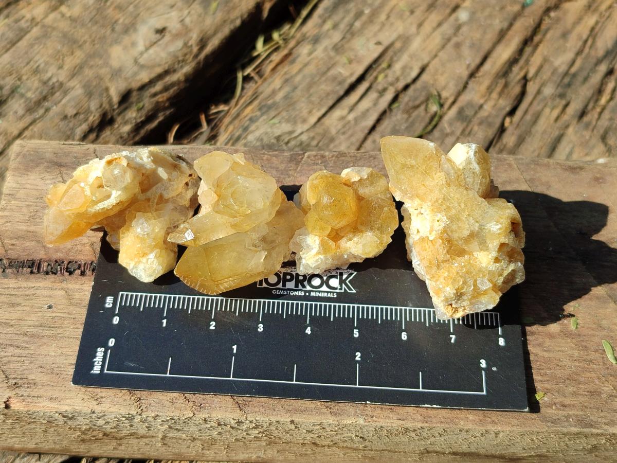 Natural Small Golden Limonite Quartz Clusters x 70 From Solwezi, Zambia - Toprock Gemstones and Minerals 