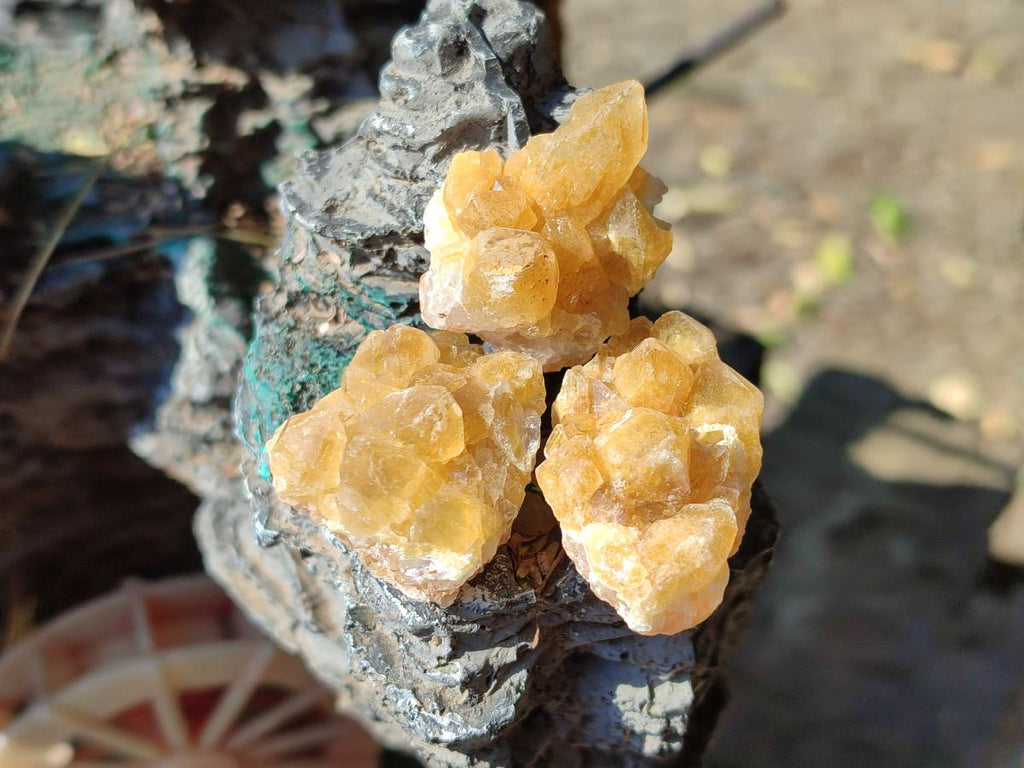 Natural Small Golden Limonite Quartz Clusters x 70 From Solwezi, Zambia - Toprock Gemstones and Minerals 