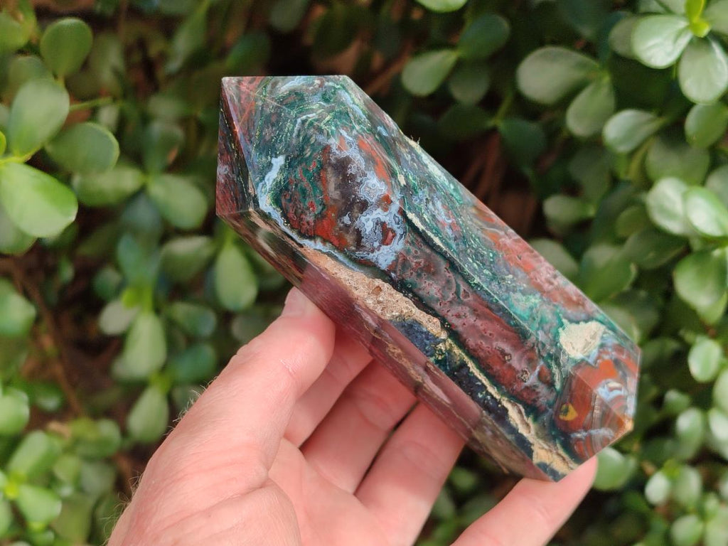 Polished Ocean Jasper Display Crystal and Tower x 2 From Northwest Coast, Madagascar - Toprock Gemstones and Minerals 