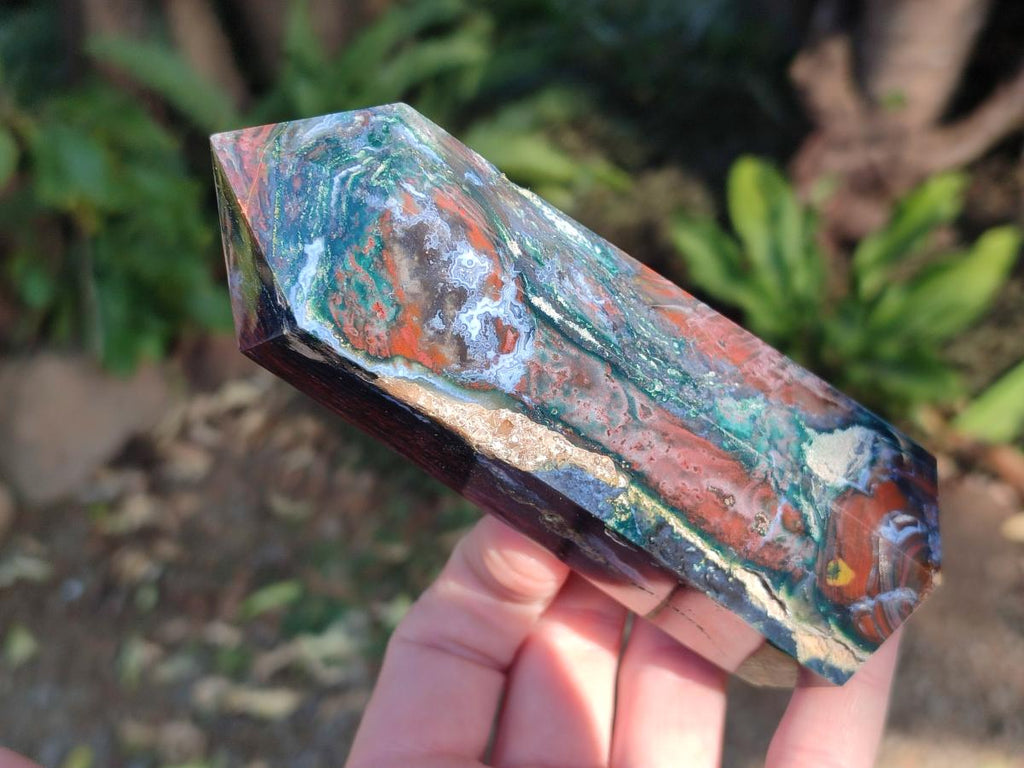 Polished Ocean Jasper Display Crystal and Tower x 2 From Northwest Coast, Madagascar - Toprock Gemstones and Minerals 