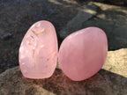 Polished Star Gemmy Rose Quartz Standing Display Pieces x 2 From Madagascar - Toprock Gemstones and Minerals 