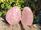 Polished Star Gemmy Rose Quartz Standing Display Pieces x 2 From Madagascar - Toprock Gemstones and Minerals 