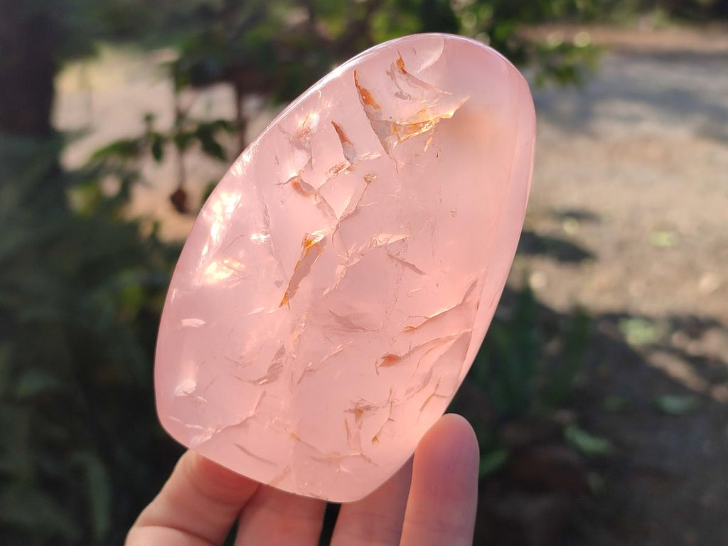 Polished Star Gemmy Rose Quartz Standing Display Pieces x 2 From Madagascar - Toprock Gemstones and Minerals 