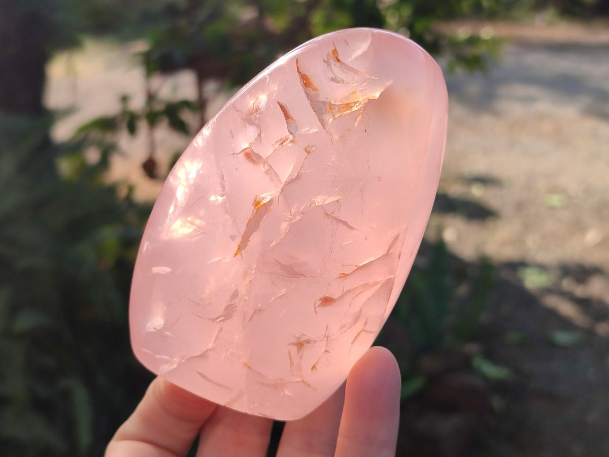 Polished Star Gemmy Rose Quartz Standing Display Pieces x 2 From Madagascar - Toprock Gemstones and Minerals 