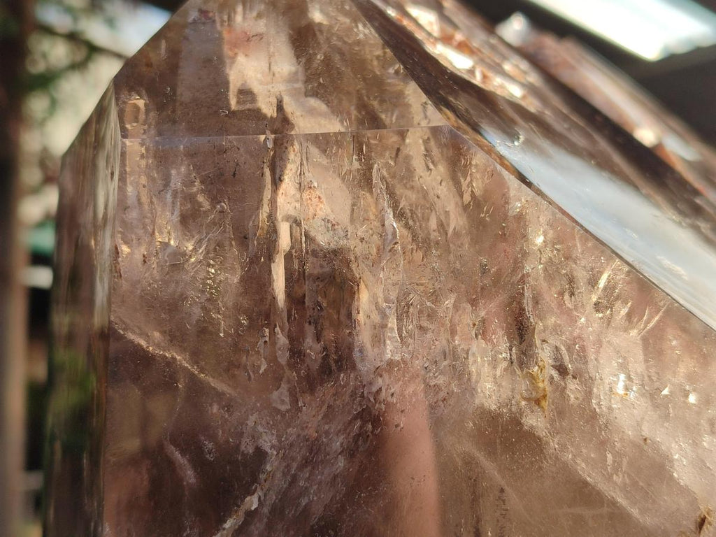 Polished XXL Smokey Window Enhydro Quartz Castle Crystal x 1 From Madagascar - Toprock Gemstones and Minerals 