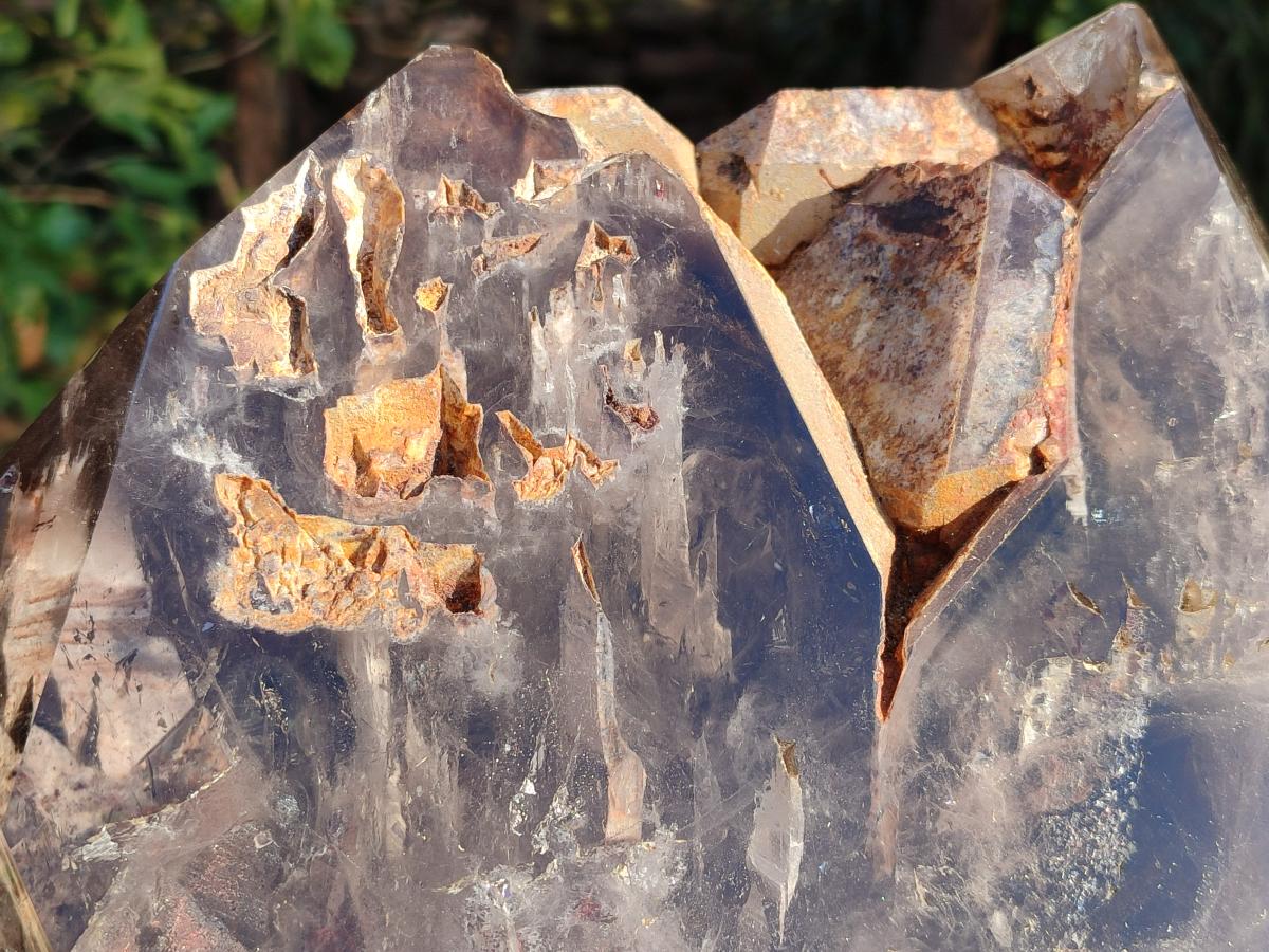 Polished XXL Smokey Window Enhydro Quartz Castle Crystal x 1 From Madagascar - Toprock Gemstones and Minerals 