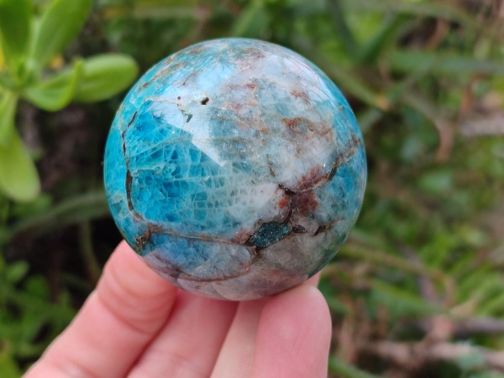 Polished Blue Apatite Spheres x 4 From Betroka, Madagascar - Toprock Gemstones and Minerals 