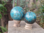 Polished Blue Apatite Spheres x 4 From Betroka, Madagascar - Toprock Gemstones and Minerals 