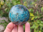 Polished Blue Apatite Spheres x 4 From Betroka, Madagascar - Toprock Gemstones and Minerals 
