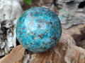 Polished Blue Apatite Spheres x 4 From Betroka, Madagascar - Toprock Gemstones and Minerals 