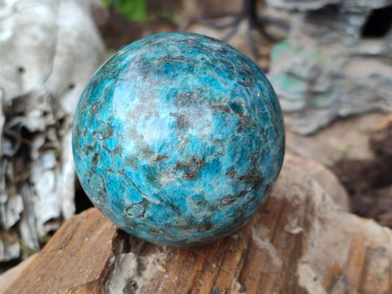Polished Blue Apatite Spheres x 4 From Betroka, Madagascar - Toprock Gemstones and Minerals 