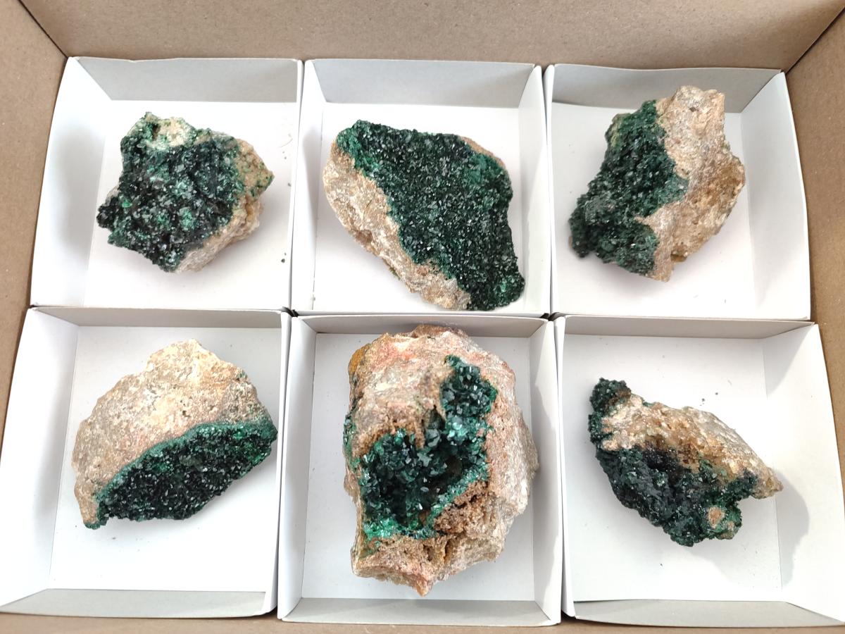 Natural Crystalline Malachite Specimens x 6 From Tenke Fungurume, Congo - Toprock Gemstones and Minerals 