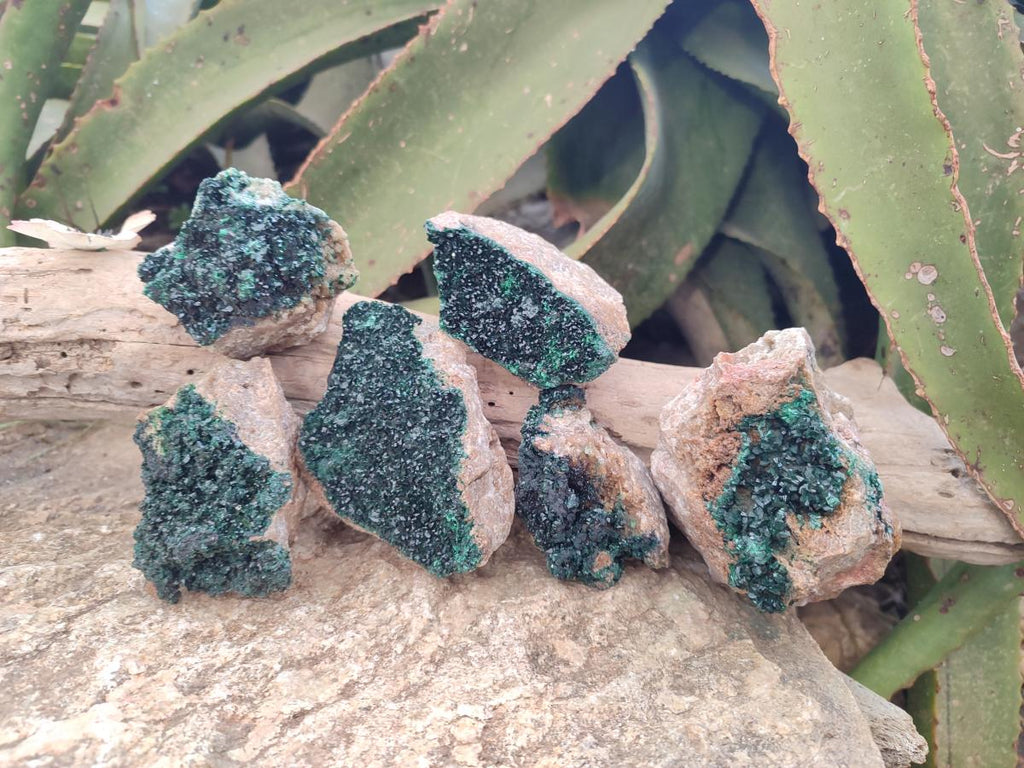 Natural Crystalline Malachite Specimens x 6 From Tenke Fungurume, Congo - Toprock Gemstones and Minerals 