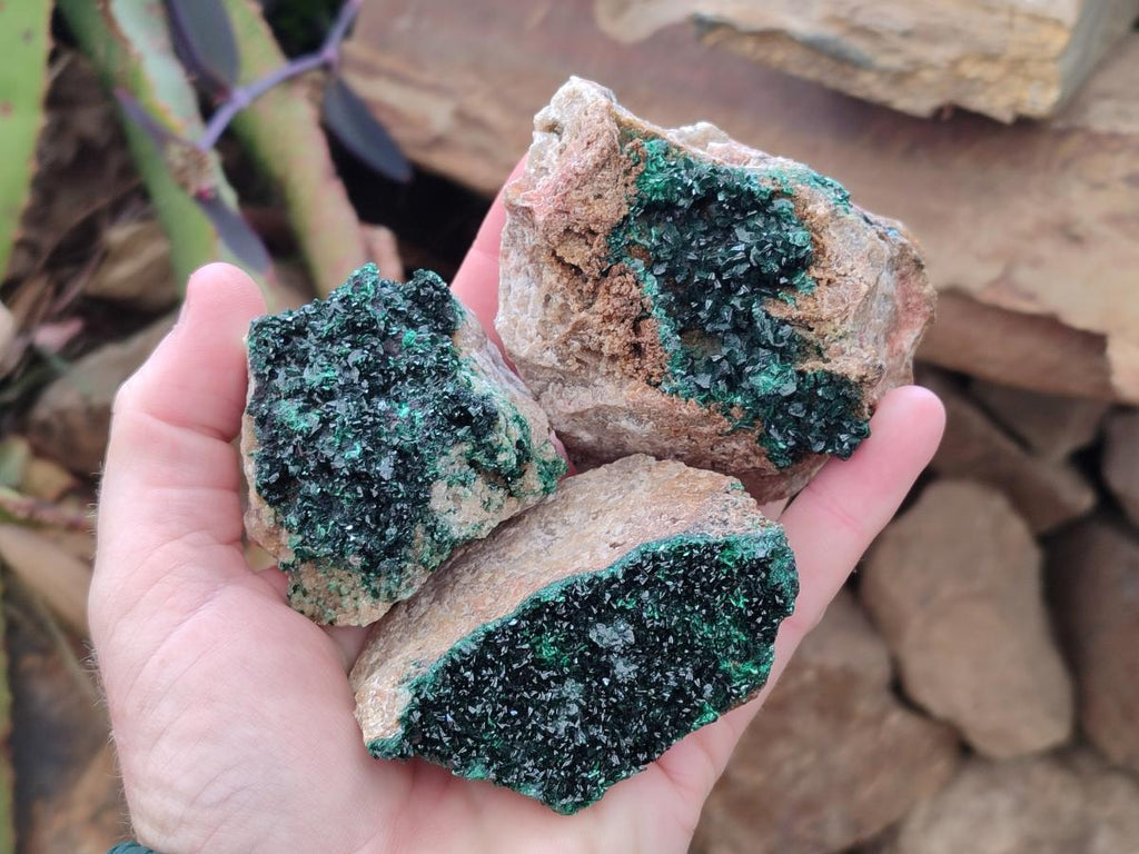Natural Crystalline Malachite Specimens x 6 From Tenke Fungurume, Congo - Toprock Gemstones and Minerals 
