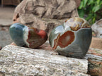 Polished Polychrome Jasper Twin Hearts and Single Hearts x 6 From NW Coast, Madagascar - Toprock Gemstones and Minerals 