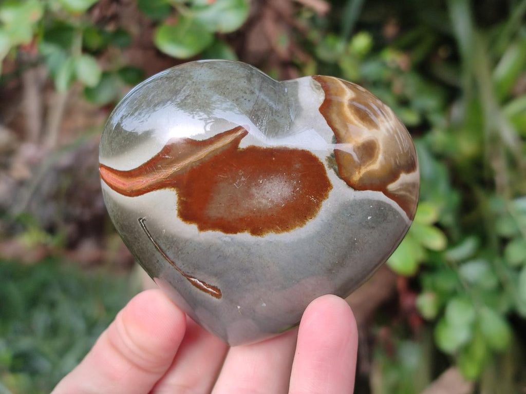 Polished Polychrome Jasper Twin Hearts and Single Hearts x 6 From NW Coast, Madagascar - Toprock Gemstones and Minerals 