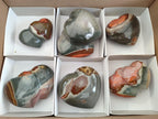 Polished Polychrome Jasper Twin Hearts and Single Hearts x 6 From NW Coast, Madagascar - Toprock Gemstones and Minerals 