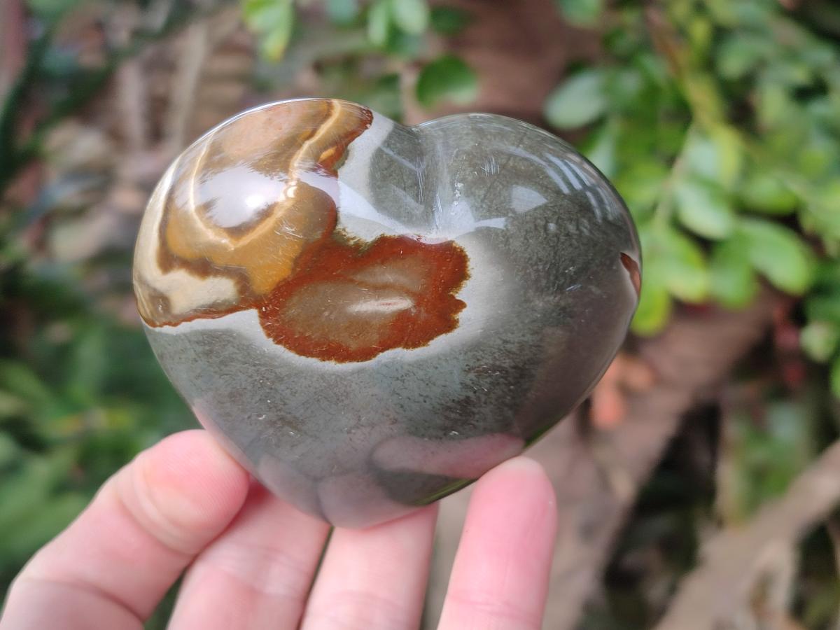 Polished Polychrome Jasper Twin Hearts and Single Hearts x 6 From NW Coast, Madagascar - Toprock Gemstones and Minerals 