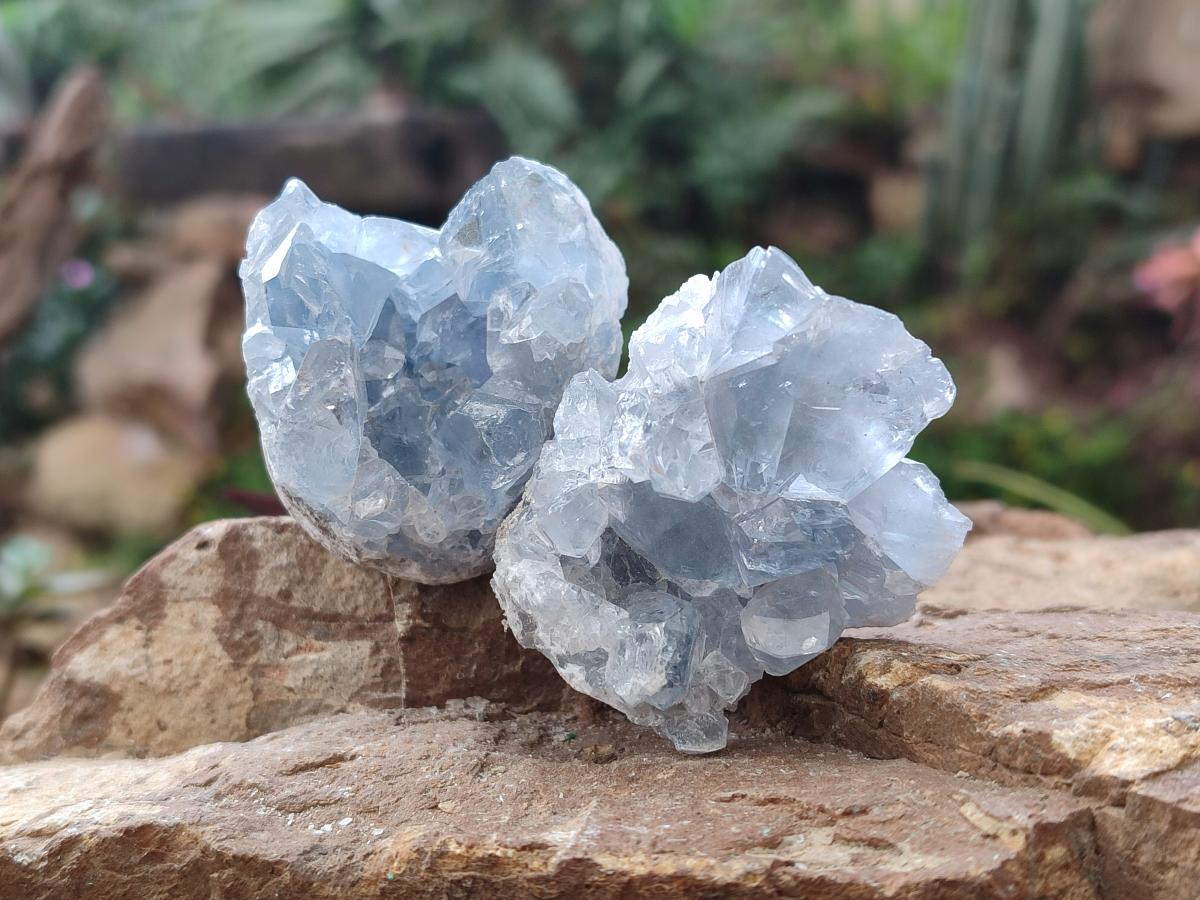 Natural Blue Celestite Specimens x 12 From Sakoany, Madagascar - Toprock Gemstones and Minerals 