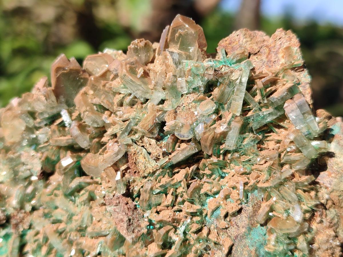 Natural Large Rare Bladed Barite with Malachite Specimens x 2 From Shangulowé Mine, Congo - Toprock Gemstones and Minerals 