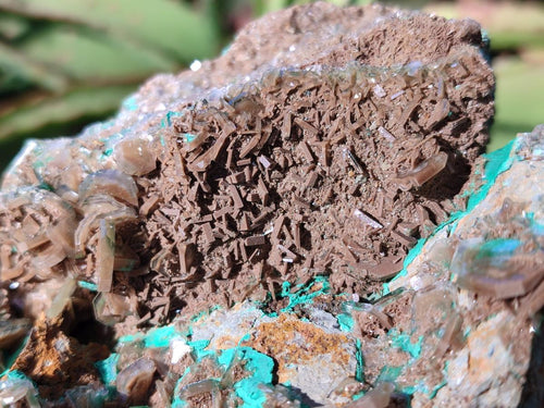 Natural Large Rare Bladed Barite with Malachite Specimens x 2 From Shangulowé Mine, Congo - Toprock Gemstones and Minerals 